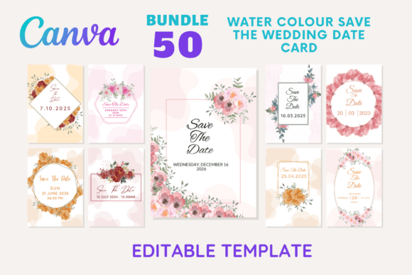 Download Water Colour Save the Date Wedding Card - Premium Resources